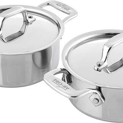All-Clad Stainless Steel Cocottes, 2-Piece, Silver