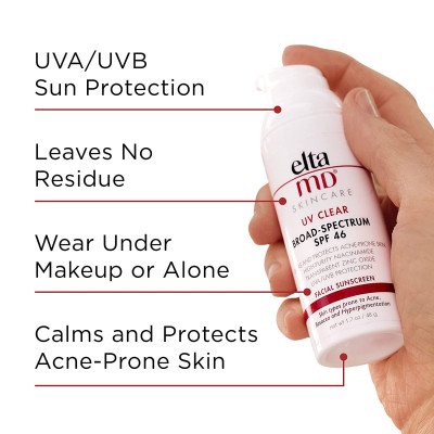 EltaMD UV Clear Face Sunscreen, SPF 46 Oil Free Sunscreen with Zinc Oxide